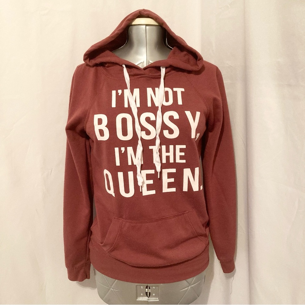 Rue21 Maroon Hoodie with White Text S